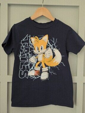 Navy Kids' Short Sleeve Tails Graphic Tee